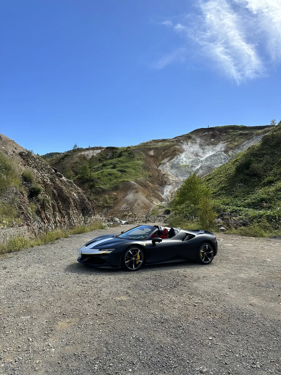 Ferrari on mountain road